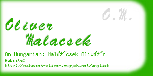 oliver malacsek business card